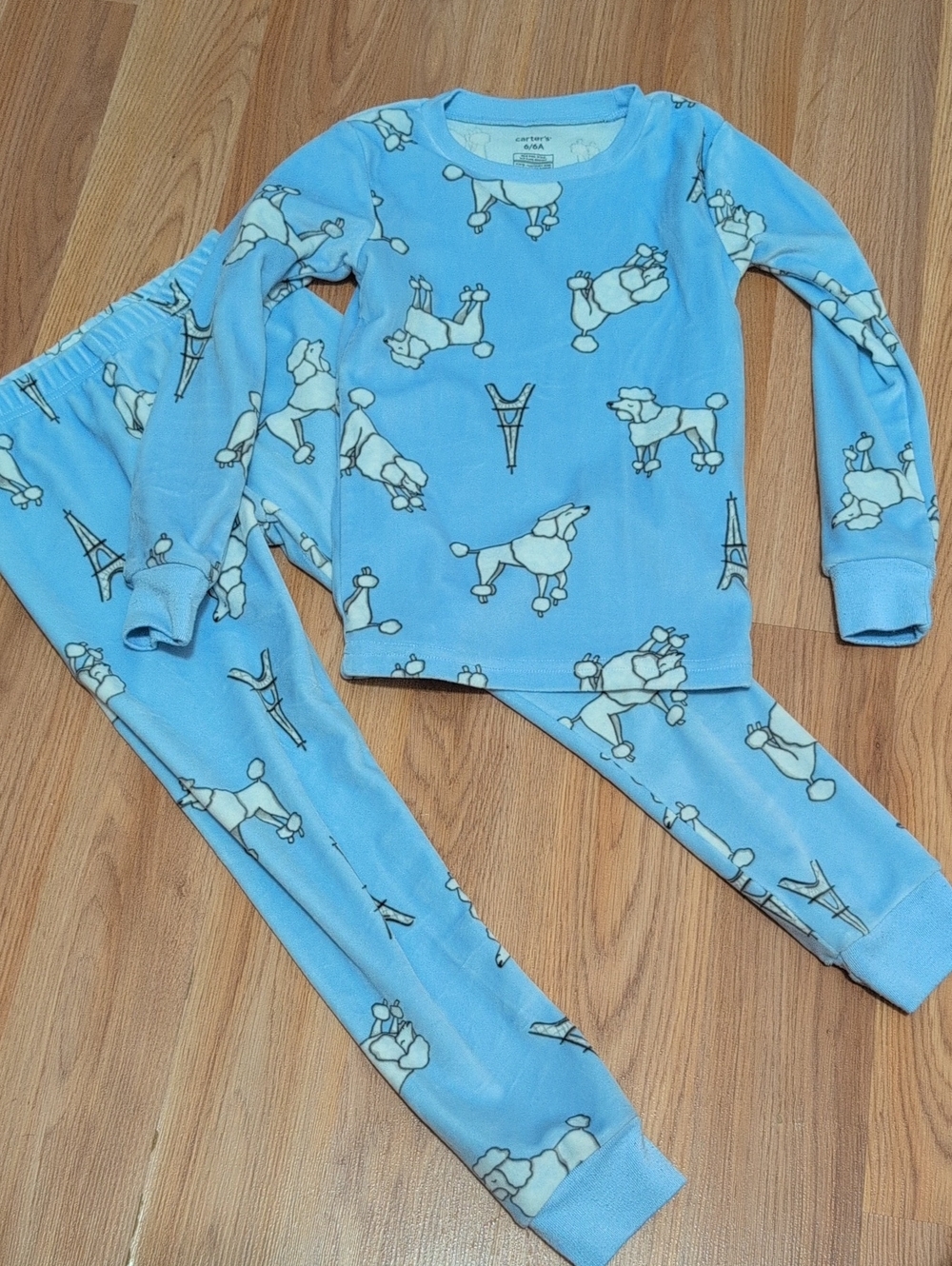 Carter's Light Blue Poodle Print Pajama Set